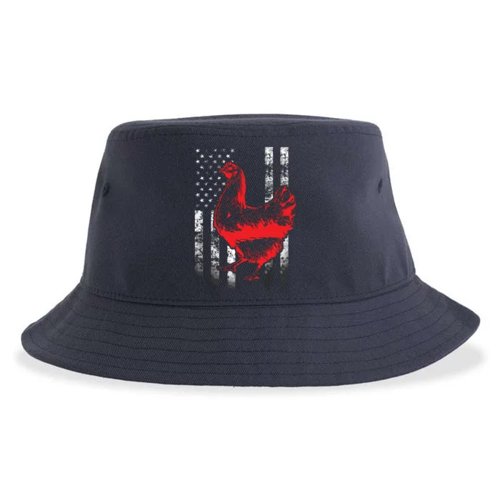 Chicken Farmer Shirts Cool Chicken Flag Sustainable Bucket Hat