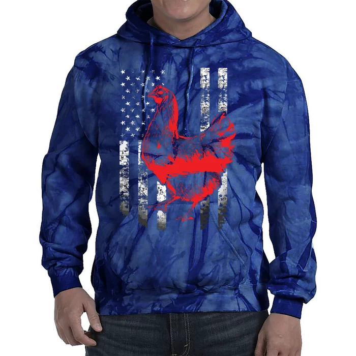 Chicken Farmer Shirts Cool Chicken Flag Tie Dye Hoodie