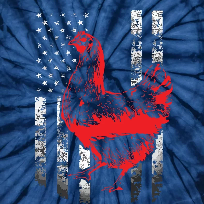 Chicken Farmer Shirts Cool Chicken Flag Tie-Dye T-Shirt