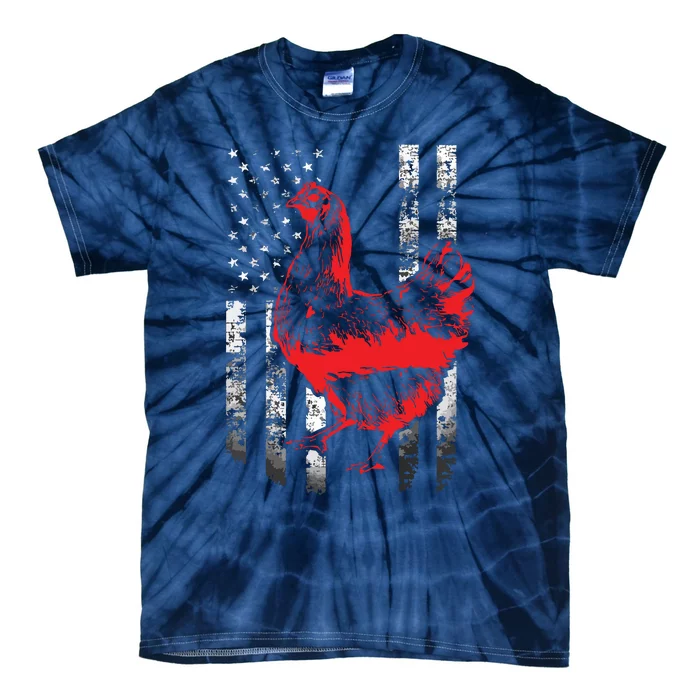 Chicken Farmer Shirts Cool Chicken Flag Tie-Dye T-Shirt