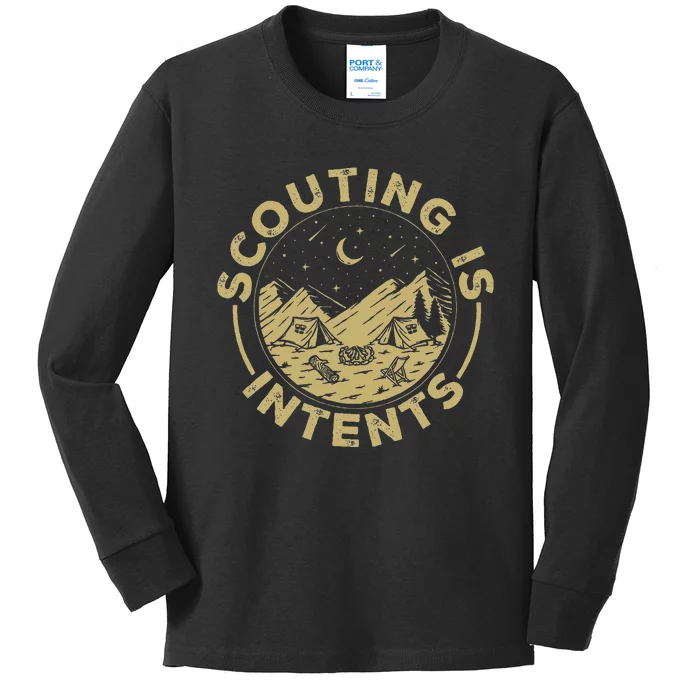 Camping Funny Scout Camper Scouting Is Intents Kids Long Sleeve Shirt