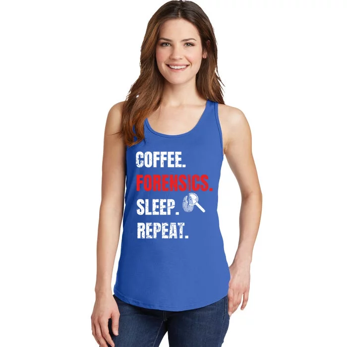 Coffee Forensics Sleep Repeat Forensic Science Funny Gift Funny Gift Ladies Essential Tank