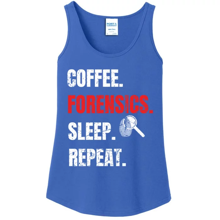 Coffee Forensics Sleep Repeat Forensic Science Funny Gift Funny Gift Ladies Essential Tank