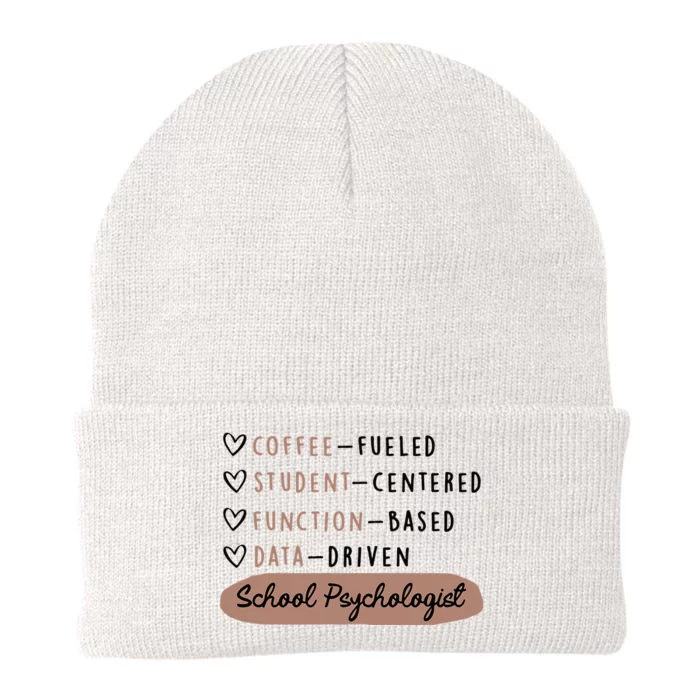 Coffee Fueled Student Centered Funny School Psychologist Knit Cap Winter Beanie