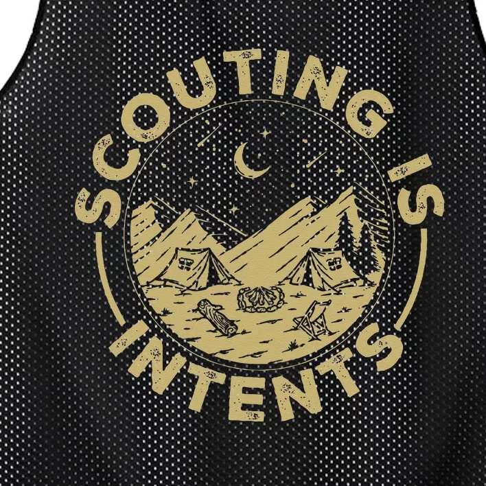 Camping Funny Scout Camper Scouting Is Intents Mesh Reversible Basketball Jersey Tank