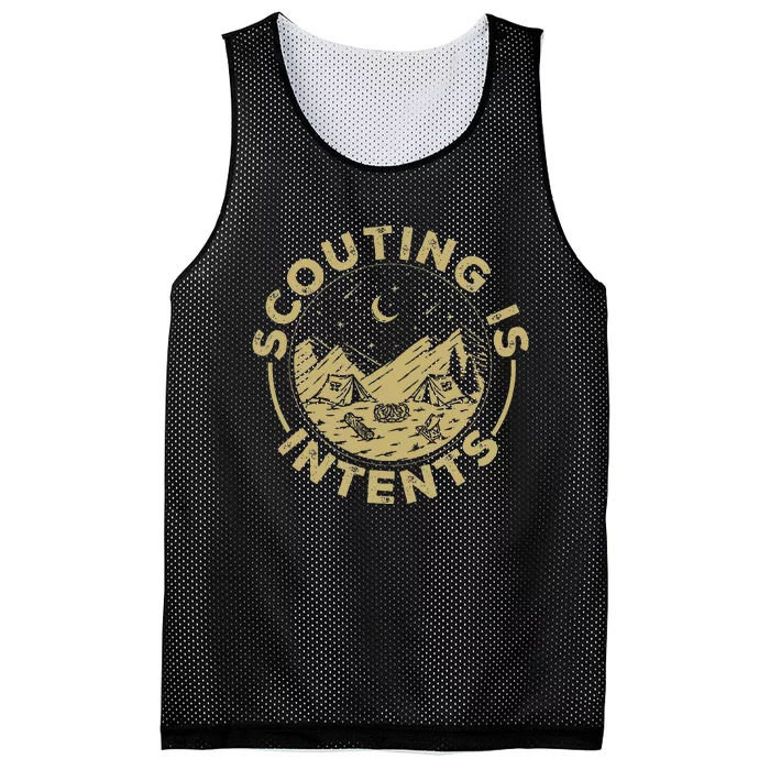 Camping Funny Scout Camper Scouting Is Intents Mesh Reversible Basketball Jersey Tank