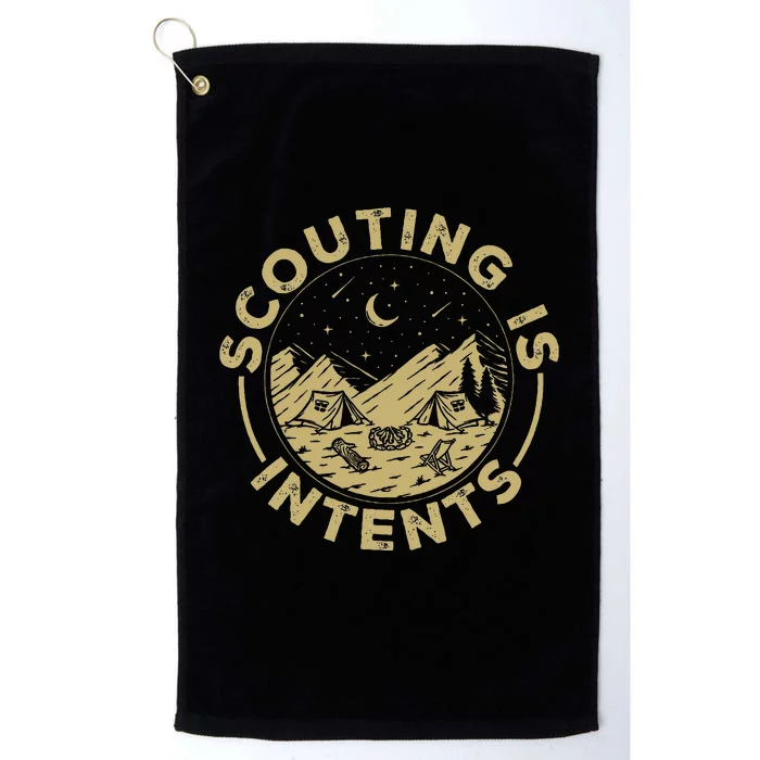 Camping Funny Scout Camper Scouting Is Intents Platinum Collection Golf Towel