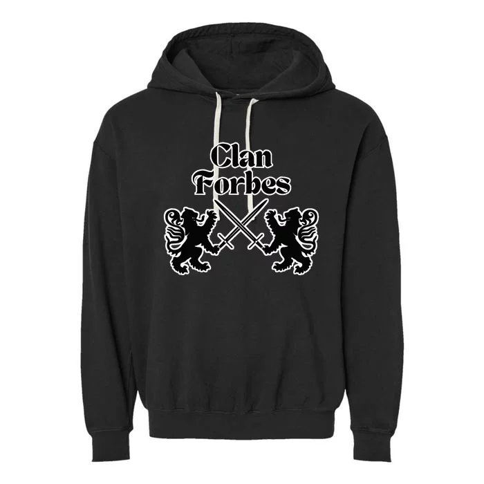 Clan Forbes Scottish Swords Lion Garment-Dyed Fleece Hoodie