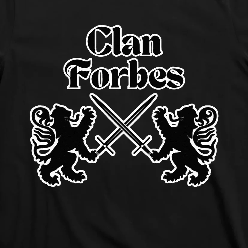 Clan Forbes Scottish Swords Lion T-Shirt