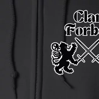 Clan Forbes Scottish Swords Lion Full Zip Hoodie