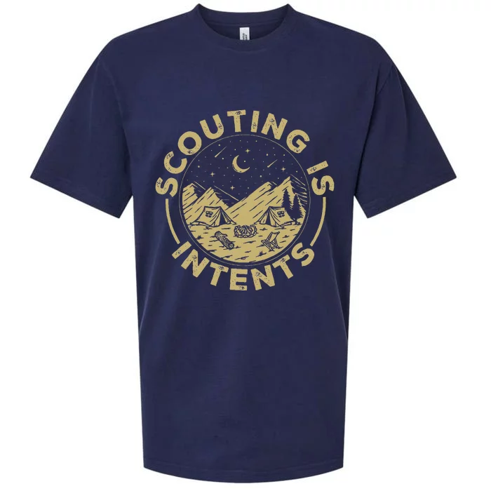 Camping Funny Scout Camper Scouting Is Intents Sueded Cloud Jersey T-Shirt