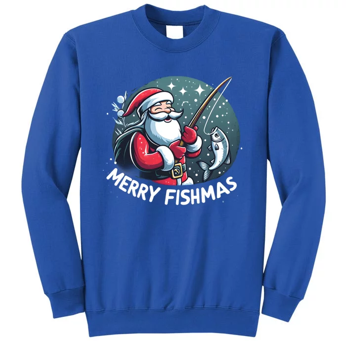 Christmas Funny Santa Merry Fishmas For Fishing Lovers Funny Gift Sweatshirt