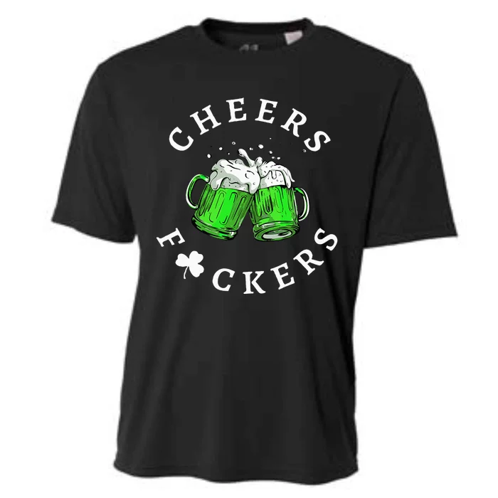 Cheers Fckers' St Patricks Day Beer Drinking Funny Cooling Performance Crew T-Shirt