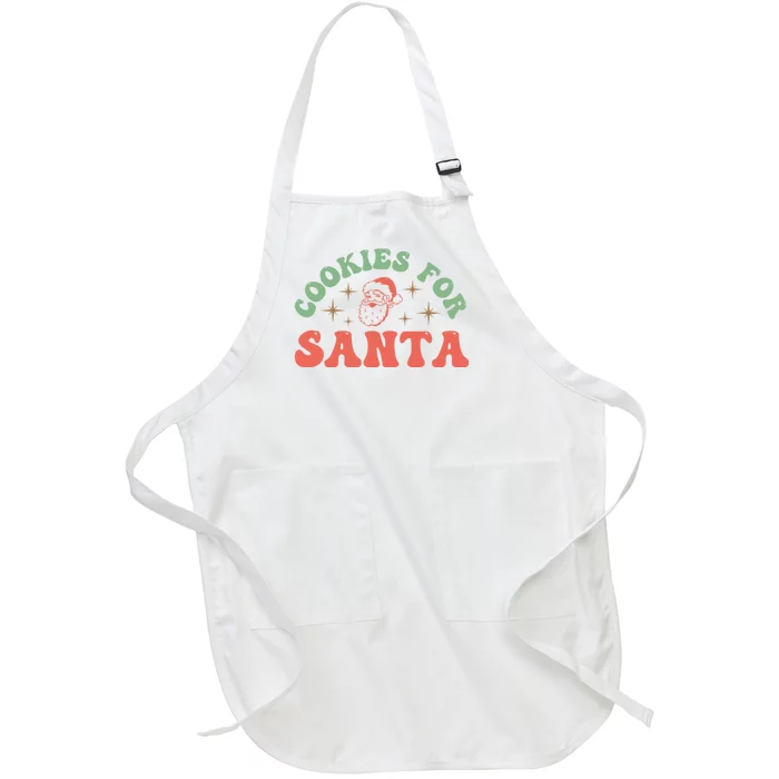 Cookies For Santa Decal Christmas Full-Length Apron With Pocket