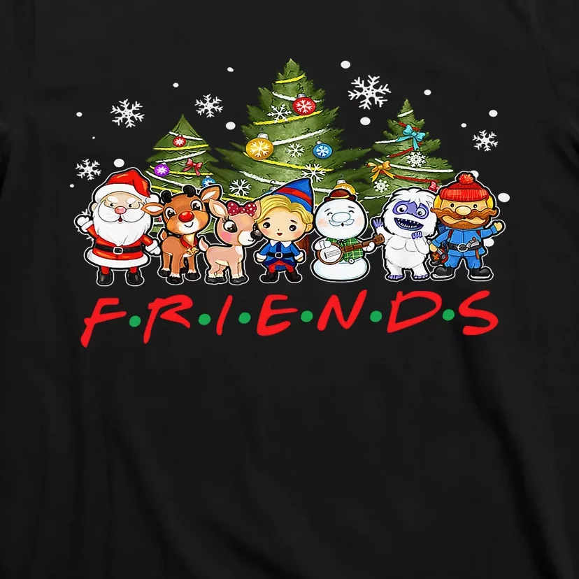 Christmas Friends Santa Rudolph Snowman Family Xmas Adults T-Shirt