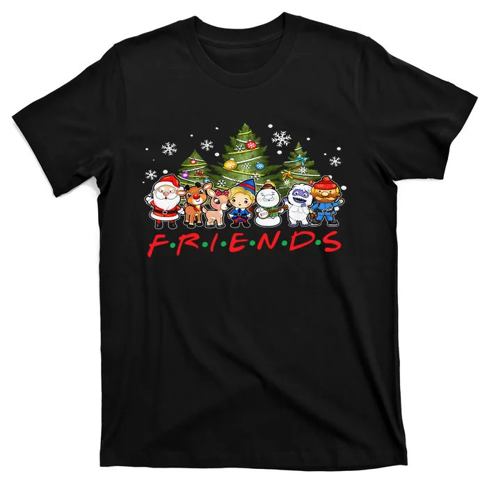 Christmas Friends Santa Rudolph Snowman Family Xmas Adults T-Shirt