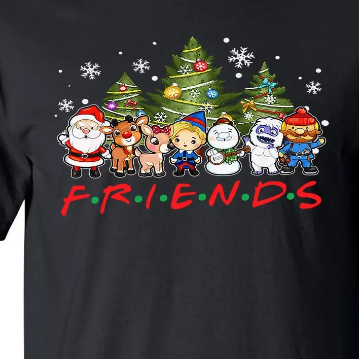 Christmas Friends Santa Rudolph Snowman Family Xmas Adults Tall T-Shirt