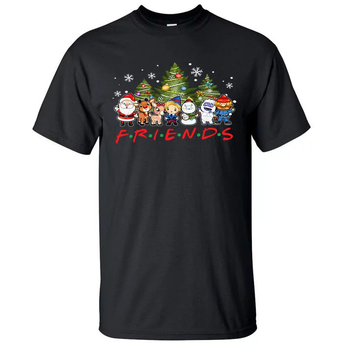 Christmas Friends Santa Rudolph Snowman Family Xmas Adults Tall T-Shirt