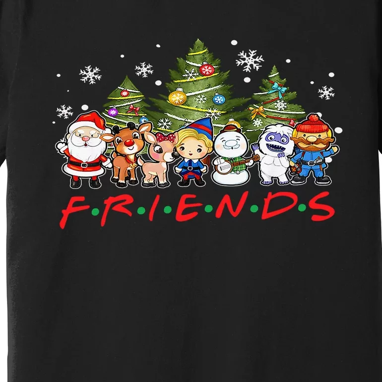 Christmas Friends Santa Rudolph Snowman Family Xmas Adults Premium T-Shirt