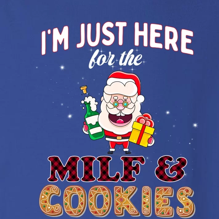 Christmas Funny Santa Just Here For The Milfs And Cookies Toddler Long Sleeve Shirt