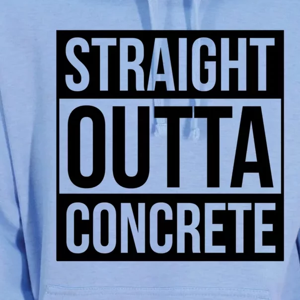 Concrete Finisher Straight Outta Concrete Funny Builder Gift Unisex Surf Hoodie