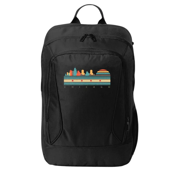 Chicago Flag Skyline Vintage Illinois City Retro Souvenir City Backpack