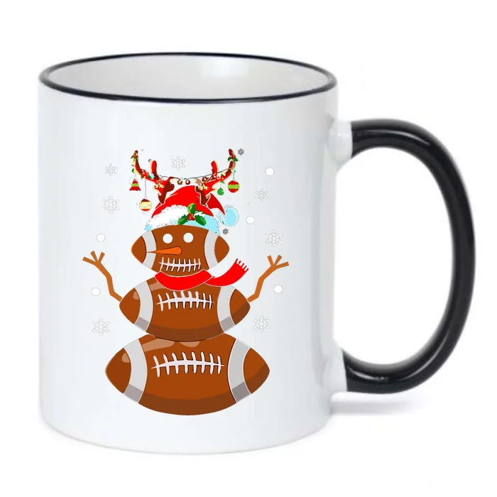 Christmas Football Snowman Kids Football Christmas Black Color Changing Mug