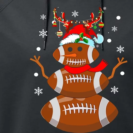 Christmas Football Snowman Kids Football Christmas Performance Fleece Hoodie