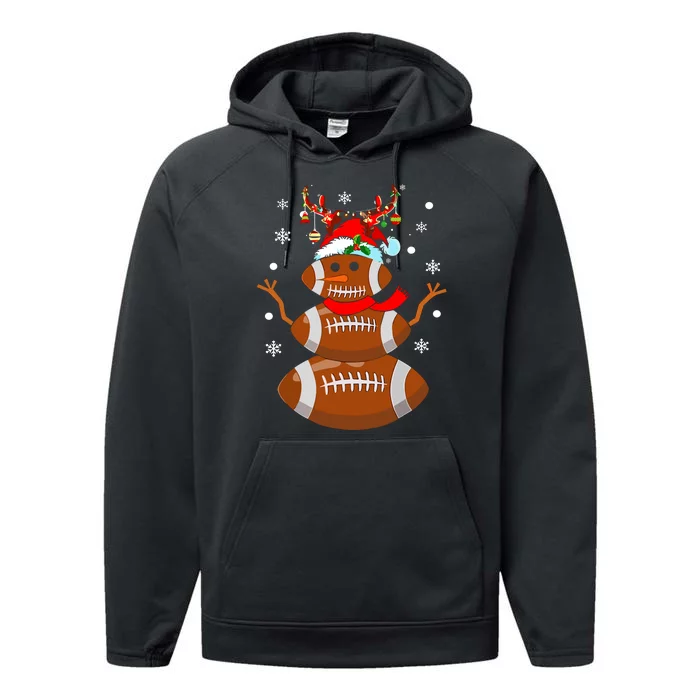 Christmas Football Snowman Kids Football Christmas Performance Fleece Hoodie