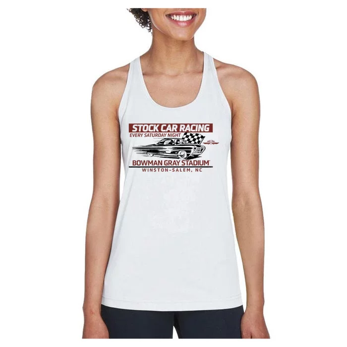 Checkered Flag Sports Tan Bowman Gray Stadium Clash Every Saturday Nigh Women's Racerback Tank