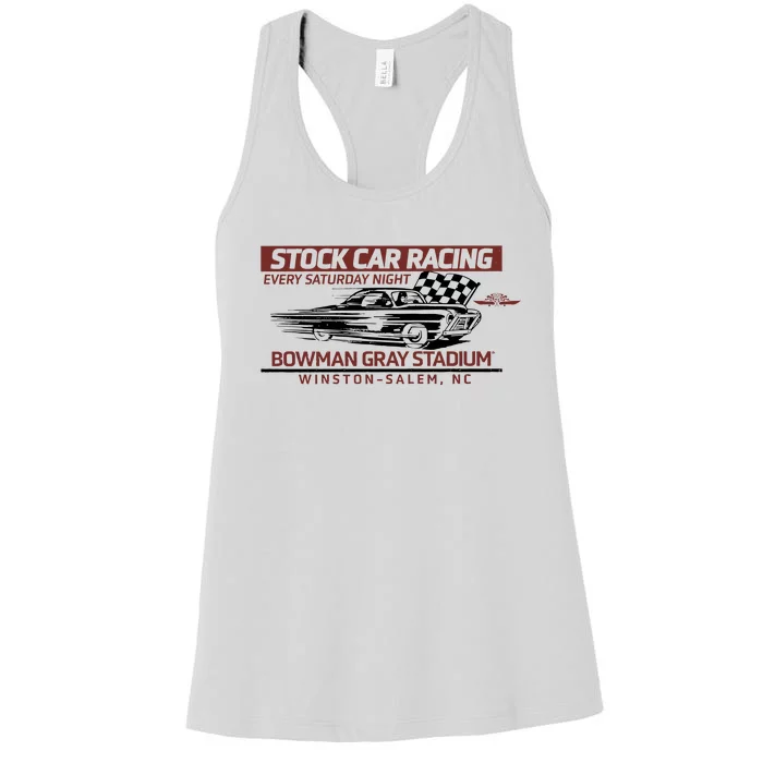 Checkered Flag Sports Tan Bowman Gray Stadium Clash Every Saturday Nigh Women's Racerback Tank