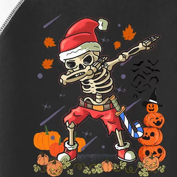 Christmas Funny Santa Skeleton Dabbing Halloween Costume Fun Toddler Fine Jersey T-Shirt