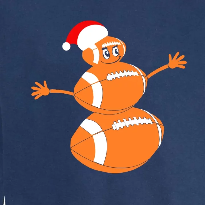 Christmas Football Snowman Football Christmas Garment-Dyed Sweatshirt