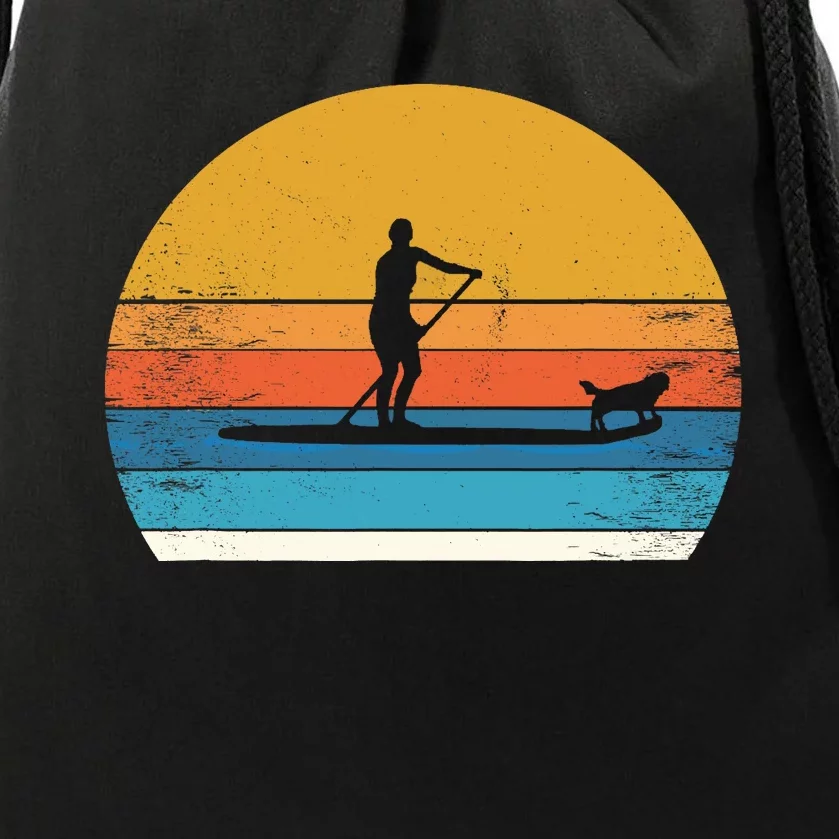 Cool Funny Stand Up Paddle Board Dog SUP Paddling Boarding Drawstring Bag