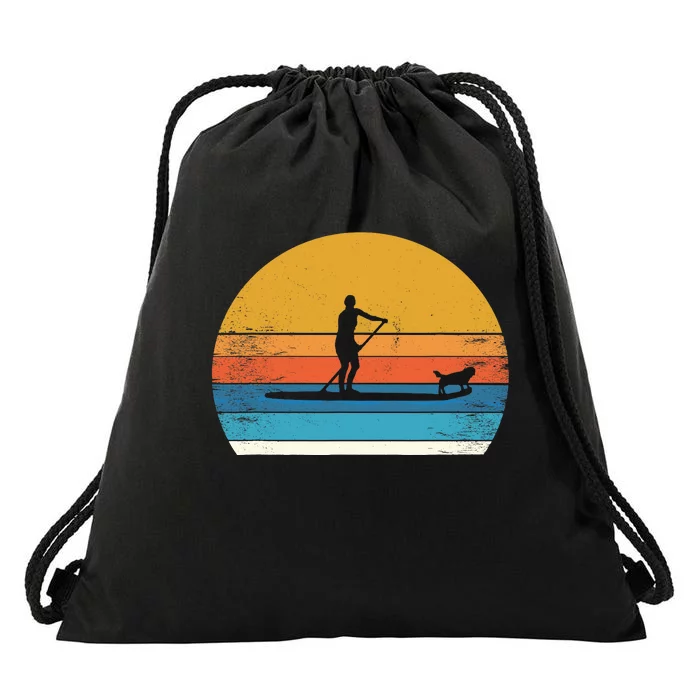 Cool Funny Stand Up Paddle Board Dog SUP Paddling Boarding Drawstring Bag