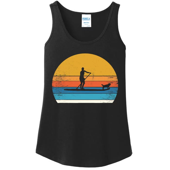 Cool Funny Stand Up Paddle Board Dog SUP Paddling Boarding Ladies Essential Tank