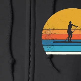 Cool Funny Stand Up Paddle Board Dog SUP Paddling Boarding Full Zip Hoodie