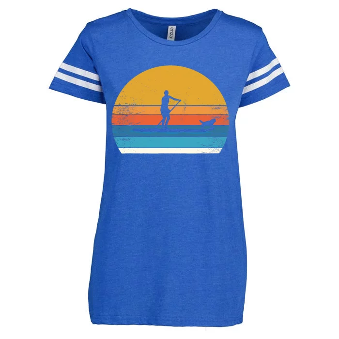 Cool Funny Stand Up Paddle Board Dog SUP Paddling Boarding Enza Ladies Jersey Football T-Shirt