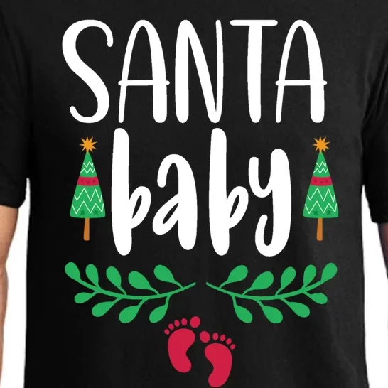 Christmas Funny Santa New Mama Pregnancy Announcet Gift Pajama Set