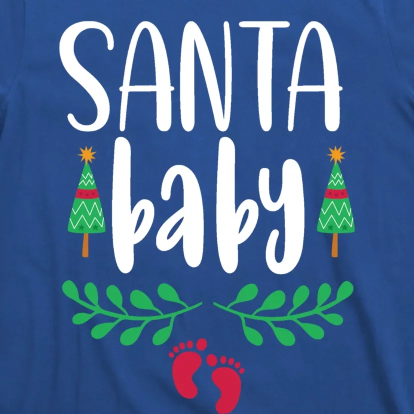 Christmas Funny Santa New Mama Pregnancy Announcet Gift T-Shirt