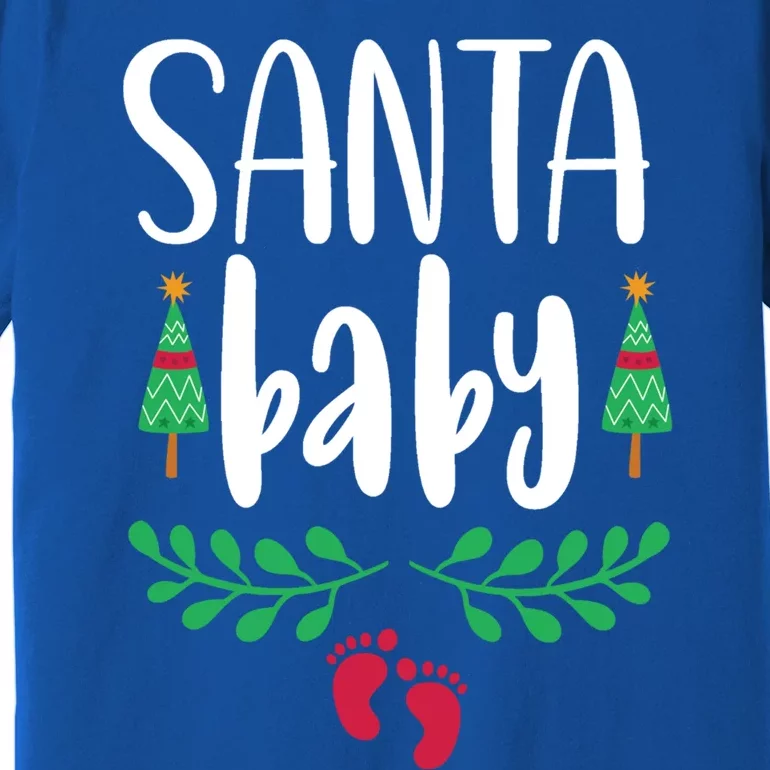 Christmas Funny Santa New Mama Pregnancy Announcet Gift Premium T-Shirt