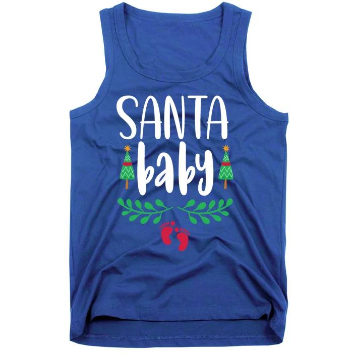 Christmas Funny Santa New Mama Pregnancy Announcet Gift Tank Top