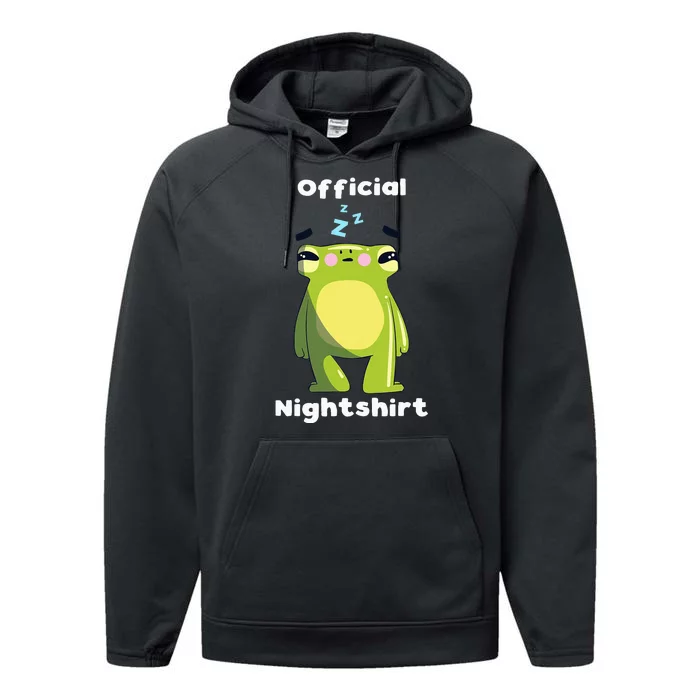 Cute Frog Sleepshirt Nightwear Night Sleep Pajama Performance Fleece Hoodie