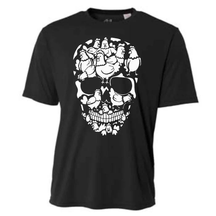 Chickens Farm Skeleton Halloween Farmer Cooling Performance Crew T-Shirt