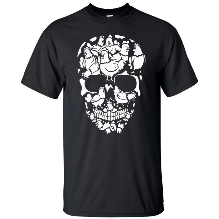 Chickens Farm Skeleton Halloween Farmer Tall T-Shirt