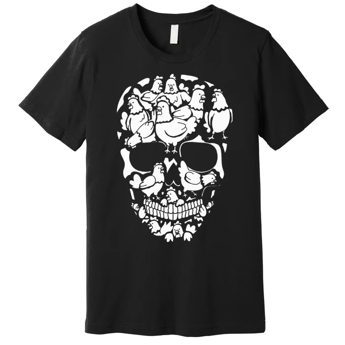 Chickens Farm Skeleton Halloween Farmer Premium T-Shirt