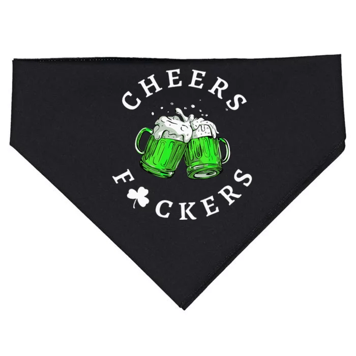 Cheers Fuckers St Patricks Day Beer Drinking USA-Made Doggie Bandana