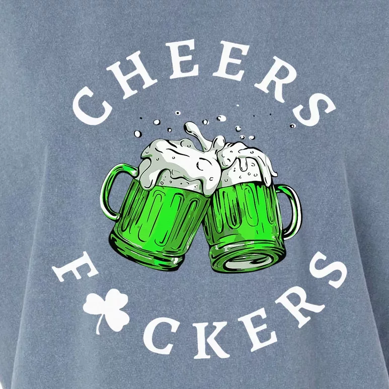 Cheers Fuckers St Patricks Day Beer Drinking Garment-Dyed Women's Muscle Tee