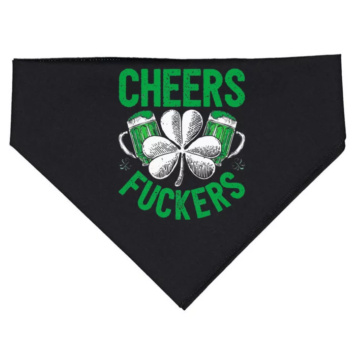 Cheers Fuckers St Patricks Day Beer Drinking USA-Made Doggie Bandana