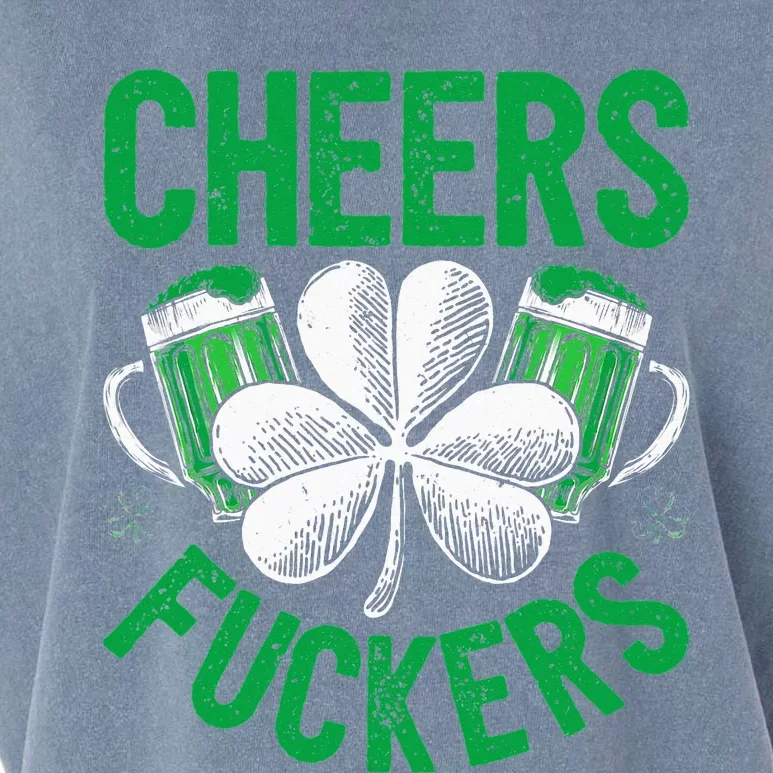 Cheers Fuckers St Patricks Day Beer Drinking Garment-Dyed Women's Muscle Tee